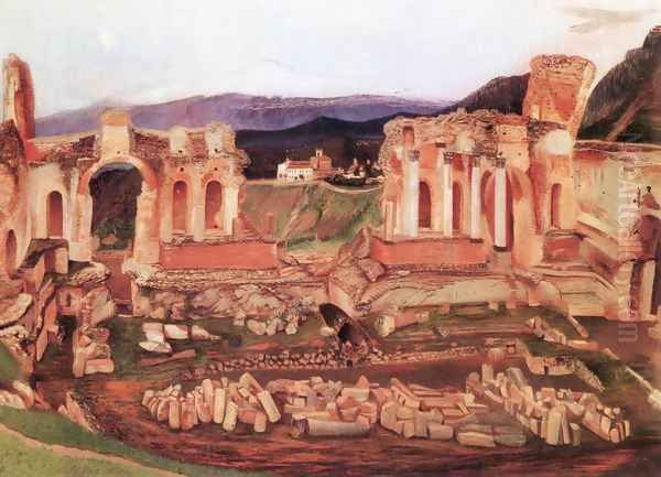 A kis Taormina, 1904 Oil Painting by Tivadar Kosztka Csontvary