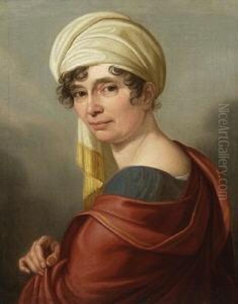 Bildnis Einer Dame Mit
 Turban. Oil Painting by Josef Grassi