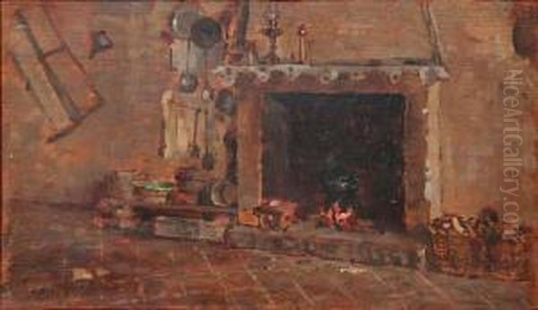 Focolare Oil Painting by Giuseppe Grassis