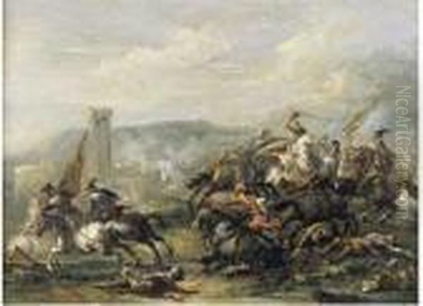 A) E B) Battaglia Oil Painting by Graziani