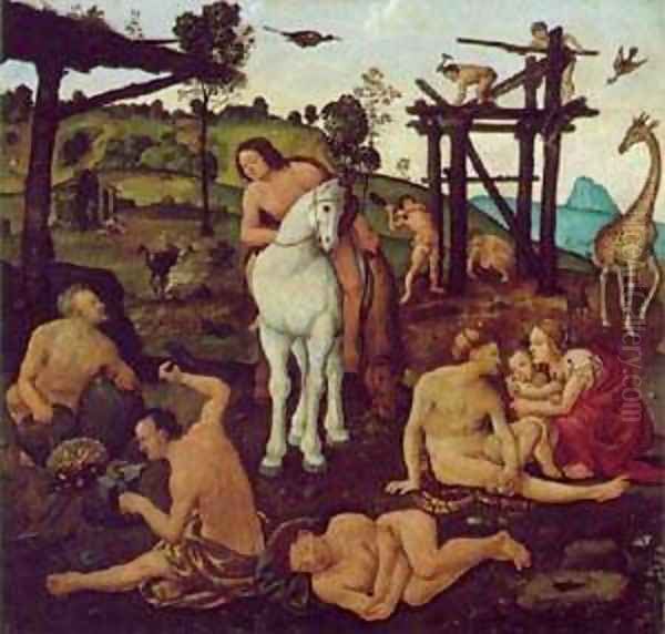 Vulcan And Aeolus 1495-1500 Oil Painting by Piero Di Cosimo