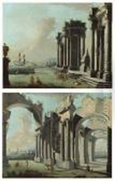 Caprices Architecturaux Oil Painting by Gennaro Greco