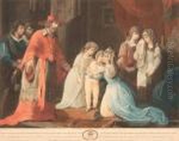 Elizabeth Queen Dowager Of 
Edward The Fourth, Delivering Up Her Son, Richard Duke Of York, To 
Cardinal Bourchier, A.d. 1483 Oil Painting by Valentine Green