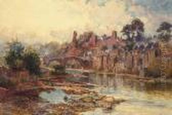 Trees At Barnard Castle, North Yorkshire Oil Painting by Thomas Greenhalgh