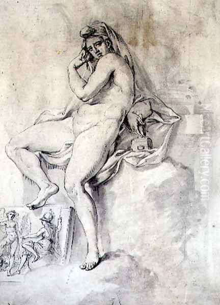 Female Personification of Sculpture, c.1770 Oil Painting by Giovanni Batista Cipriani