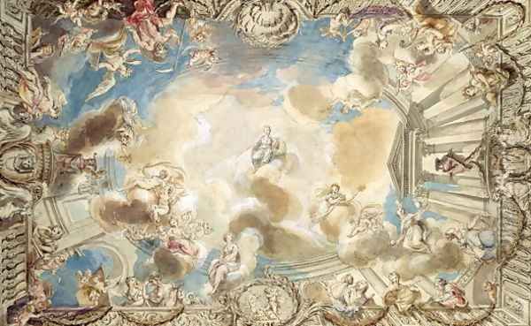 Design for a Ceiling Depicting Minerva Presiding Over the Arts Oil Painting by Giovanni Batista Cipriani