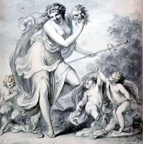 Comedy Oil Painting by Giovanni Batista Cipriani