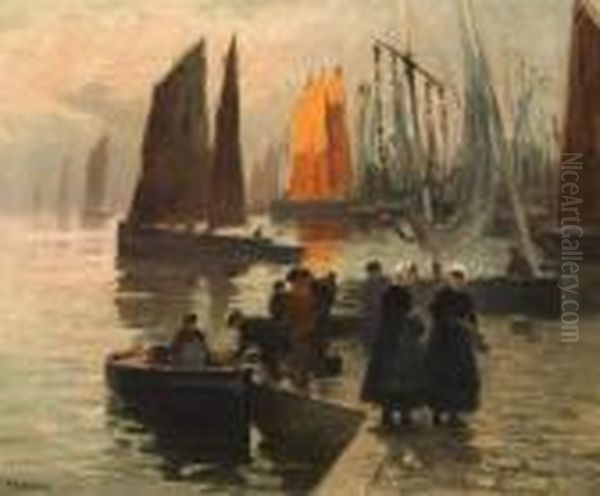 Pecheurs Bretons. Oil Painting by Henry