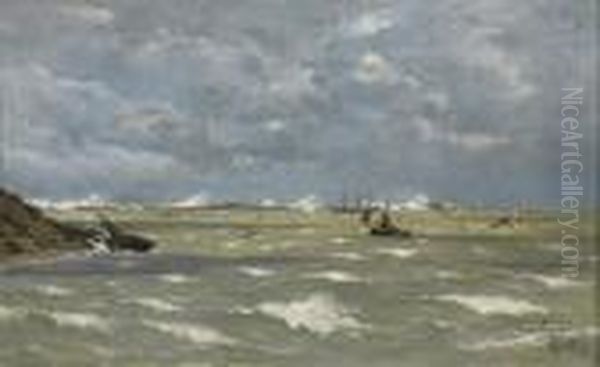 La Rade De Cherbourg Oil Painting by Henry