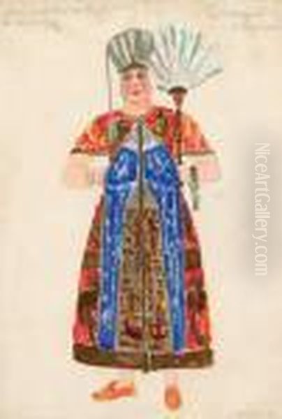 Me Four Pencil And Watercolour 
Costume Designs For A Dramatic Presentation Set In Ancient Egypt Oil Painting by Henry