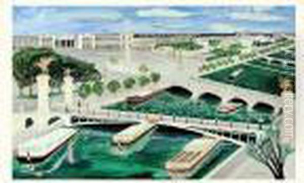 Pont Des Arts Au Pont Alexandre Iii Oil Painting by Henry