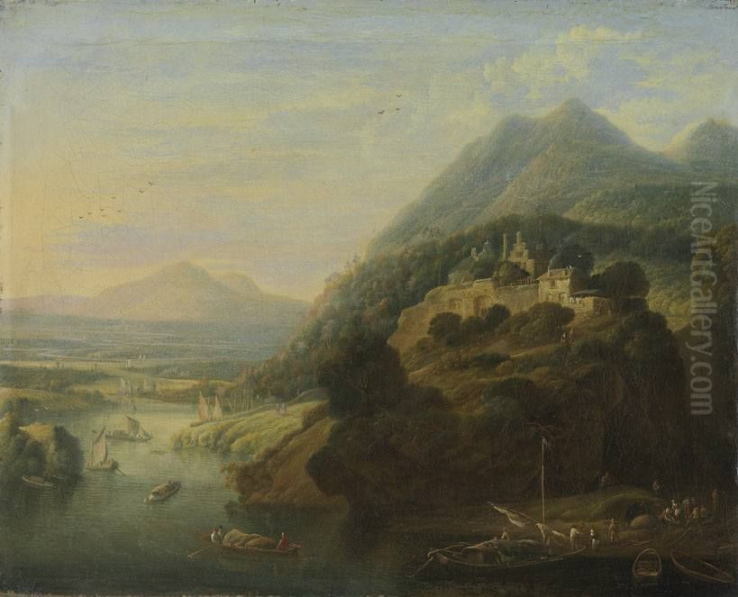 Flusslandschaft Oil Painting by Jan Griffier I