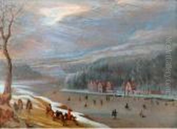 Les Patineurs Oil Painting by Robert Griffier