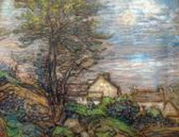 Farm Inhills Oil Painting by Walter Griffin