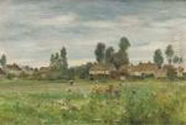 View Of A Village Oil Painting by Walter Griffin