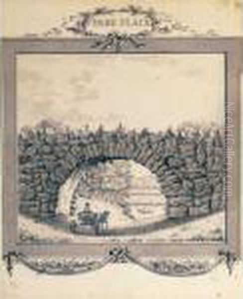 A Horse Drawn Carriage On The 
The Road To Henley-on-thames; The Great Arch At Park Place, Remenham, 
Berkshire Oil Painting by Samuel Hieronymus Grimm