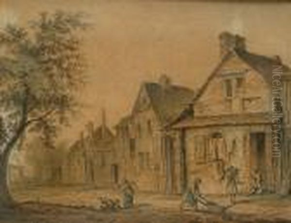 Village Scenes Oil Painting by Samuel Hieronymus Grimm