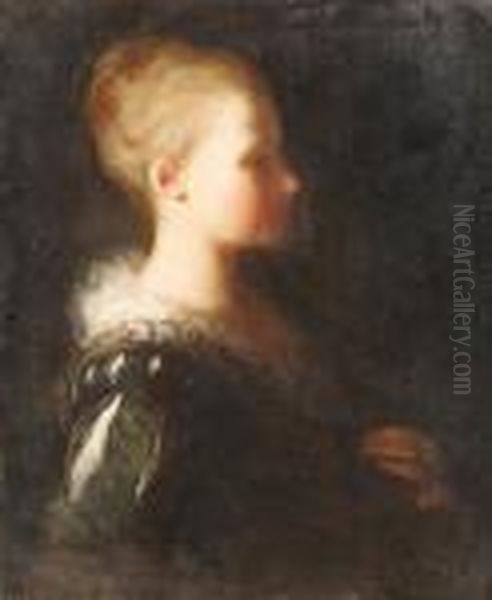 Grimou, A.
A Young Girl, In Profile Oil Painting by Jean-Alexis Grimou