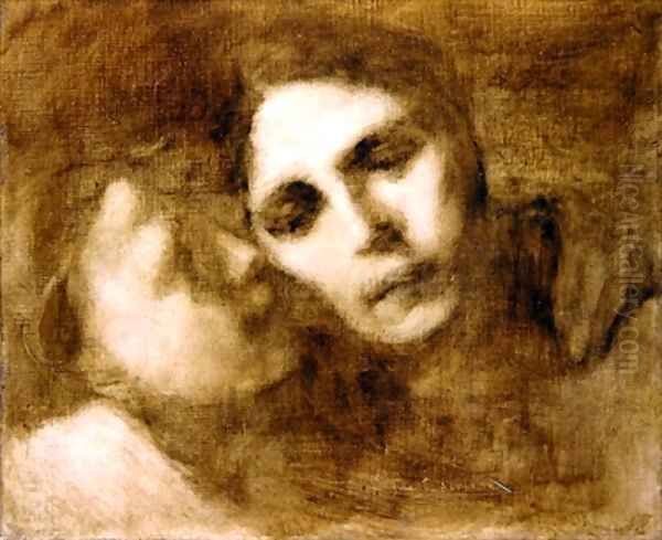 The Secret Oil Painting by Eugene Carriere