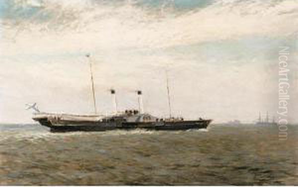 The Imperial Yacht, Strelna Oil Painting by Nikolai Nikolaevich Gritsenko