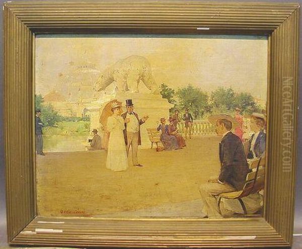View Of The Horticulture 
Building From Wooded Island, The World'scolumbian Exposition, Chicago Oil Painting by Oliver Dennett Grover