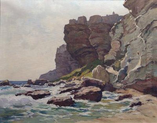 Steilkuste-bonificio Oil Painting by Franz Gruber-Gleichenberg