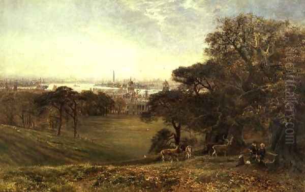 View of the Thames at Greenwich Oil Painting by George Vicat Cole