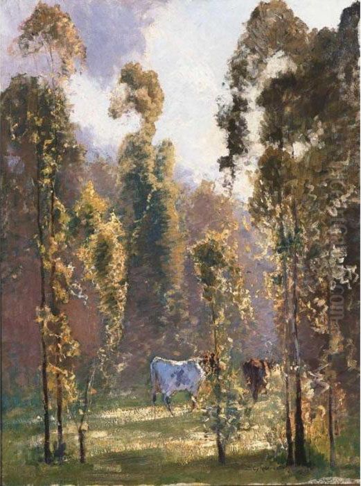 In Morning Sunlight, Richmond, New South Wales Oil Painting by Elioth Gruner