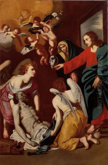 Transito Di San Giuseppe Oil Painting by Francesco Guarino