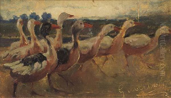 Simpatiche Starnazzanti Oil Painting by Giovanni Guarlotti