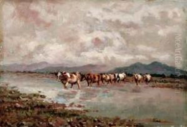 Il Guado Oil Painting by Giovanni Guarlotti