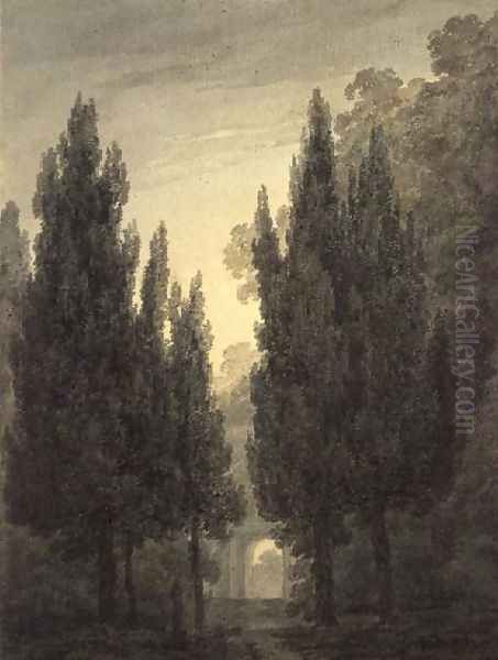 In the Gardens of the Villa Pamphili Oil Painting by John Robert Cozens