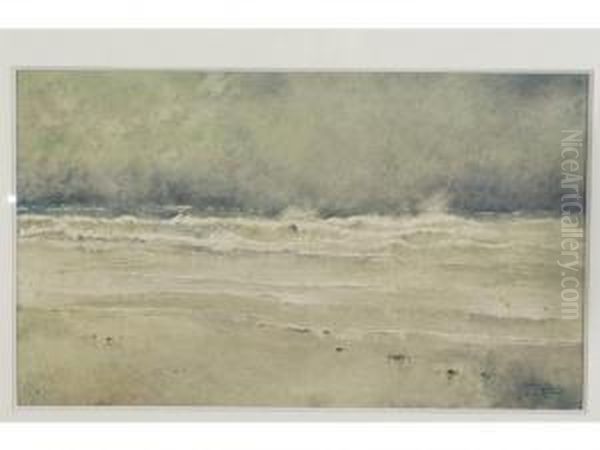 L'ocean A Quiberon Oil Painting by Ernest Guerin