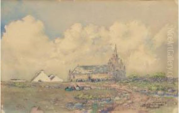 Guerin : < Pardon En Bretagne > Oil Painting by Ernest Guerin