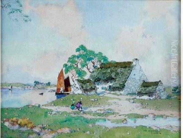 Ete En Bretagne Oil Painting by Ernest Guerin