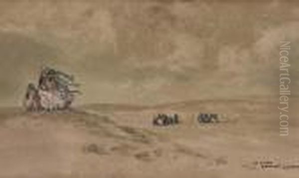  Les Dunes, Bretagne  Oil Painting by Ernest Guerin