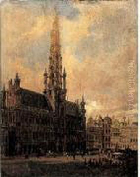 Grand Place A Bruxelles Oil Painting by Jacques Guiaud