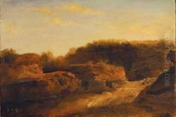 Riviere De L'allondon Oil Painting by Charles Louis Guigon