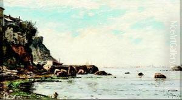 Marseille Vue De L'estaque Oil Painting by Paul-Camille Guigou