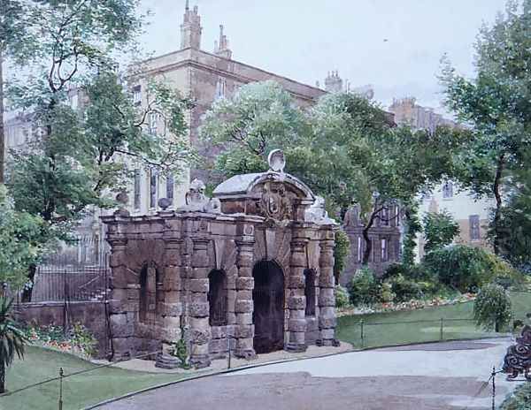 York Water Gate, Embankment Gardens, 1887 Oil Painting by John Crowther