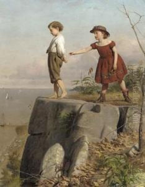 Unconscious Of Danger Oil Painting by Seymour Joseph Guy