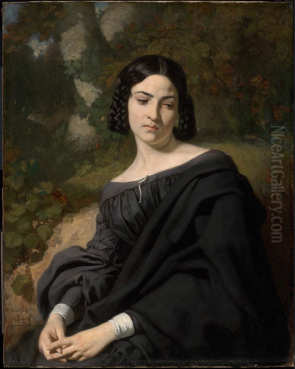 A Widow Oil Painting by Thomas Couture