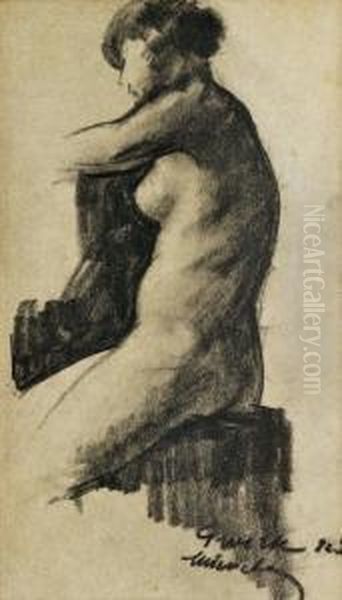 Sediaci Akt Oil Painting by Edmund Gwerk