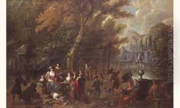 Pieter Gysels Et Philipps 
Augustyn Immenraet (anvers 1621 - 1691) Et (anvers 1627 - 1679) Oil Painting by Pieter Gysels