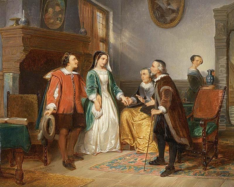 Meeting The Parents Oil Painting by Pieter Alardus Haaxman