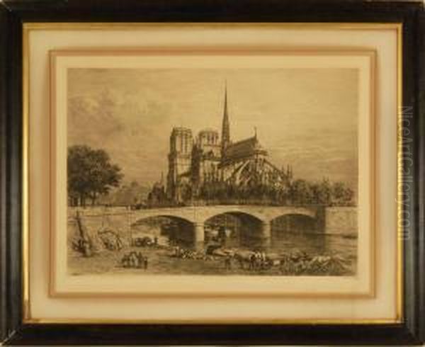 Swedish, -
 Notre Dame, Paris Oil Painting by Axel Herman Haig