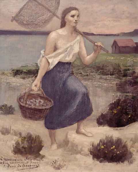 The Fisherwoman Oil Painting by Pierre Cecile Puvis de Chevannes