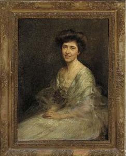 Portrait Of Hester Wade Oil Painting by Maud Hall-Neale