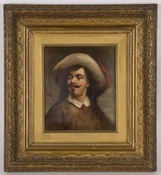 Depicting A Portrait Of A Cavalier Oil Painting by Frans Hals
