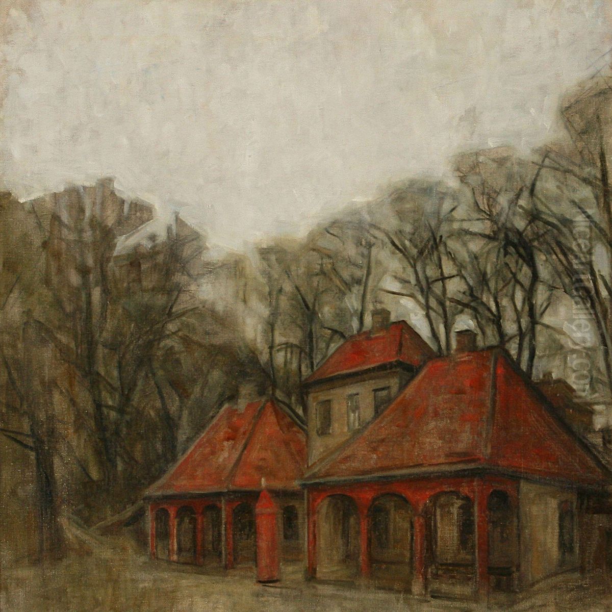 View From The Citadel In Copenhagen Oil Painting by Svend Hammershoi